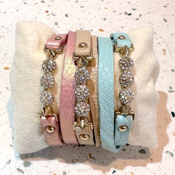Crystal Spike Cuff Wrap Bracelet‎ in Teal Blue - Picture 3 of 11